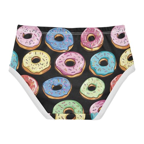 Wusikd Colorful Doughnuts Girls' Underwear Cotton Black Girls Briefs Soft Toddler Underwear 2T2