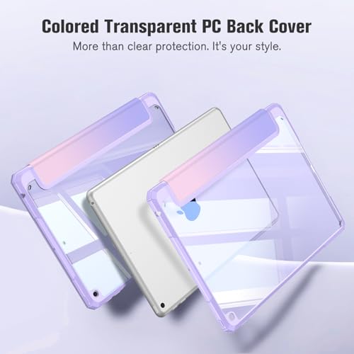 Image of Fintie Hybrid Slim Case for iPad 9th / 8th / 7th Generation (2021 /2020 / 2019) 10.2 Inch - [Built-in Pencil Holder] Shockproof Cover with Clear Transparent Back Shell, Fantacy Ombre