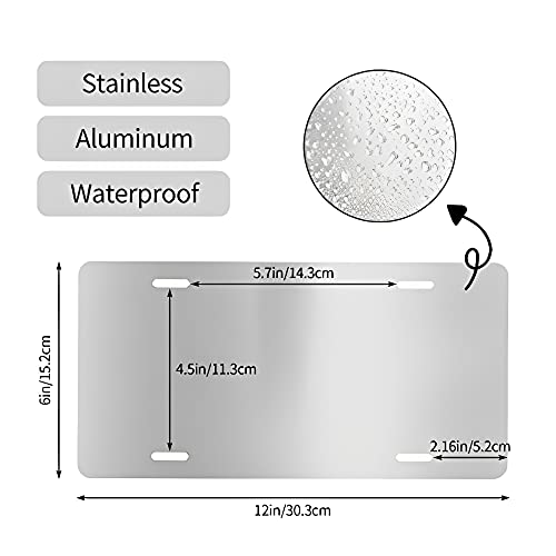 Custom License Plate Cover Personalized Auto Decorate Car Tag Add Your Own Customized Pictures Text Logo Metal Aluminum Car Front Vanity Tag For Women Men 6X12 Inches(4 Holes) #TOP4