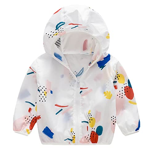 Toddler Boys Girls Sun Protective Coat Long Sleeve Hooded Jackets Kids Zipper Outerwear Lightweight Outdoor Clothes