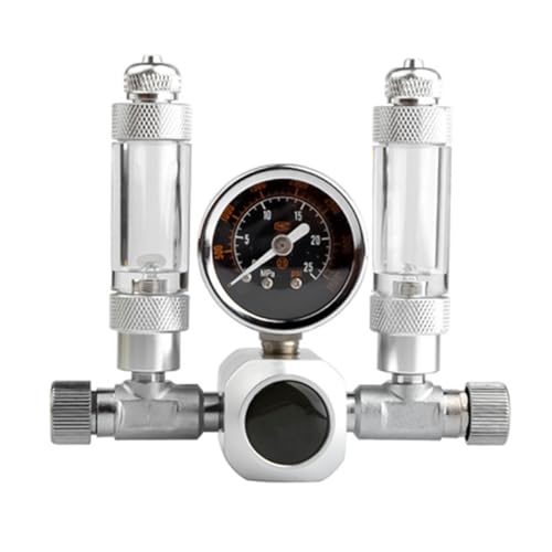 Tiardey Válvula solenoide magnética de CO2 para Acuario con válvula de retención y Contador de Burbujas W21.8 para acuarios y Tanques de Agua Dulce con Plantas