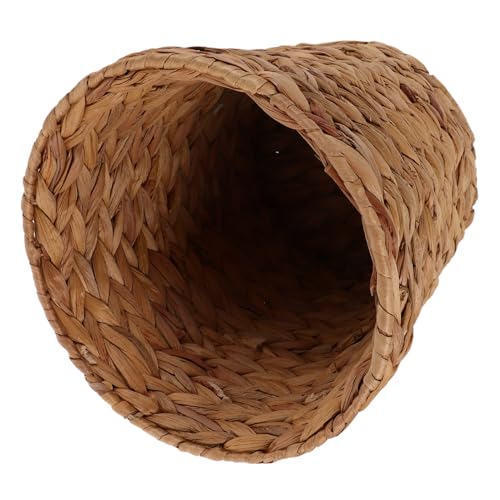 Cabilock Pattumiera intrecciata distributore bidoni della spazzatura cestino portaoggetti per articoli bidone della spazzatura sul cestino può Marrone chiaro