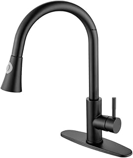 キッチンシンク蛇口 304黒のキッチン引き出し式蛇口ホーン温水・冷水蛇口黒