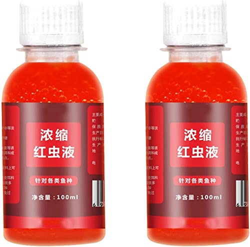 Anrui Bait Fish Additive, 100Ml Red Worm Concentrate Liquid, Fishing Baits, High Concentration Fishing Lures, Fish Bait Attraction Enhancer For Trout, Cod, Carp, Bass,（100Ml-2Pcs） #TOP26