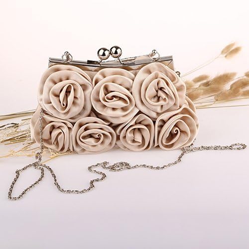 Elegancka torebka, 3D Rose Flower Decor Kopertówka Bankietowa wieczorowa torebka na imprezę Czerwona/733/271(Red)
