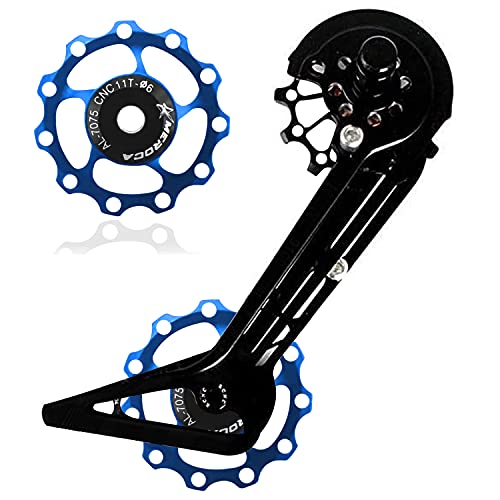 2Pcs Bicycle Rear Derailleur, Derailleurs, Jockey Wheel Bike Guide Roller Pulley, Ceramic Bearings, Bicycle Derailleur Accessories 11T (Blue) #TOP2