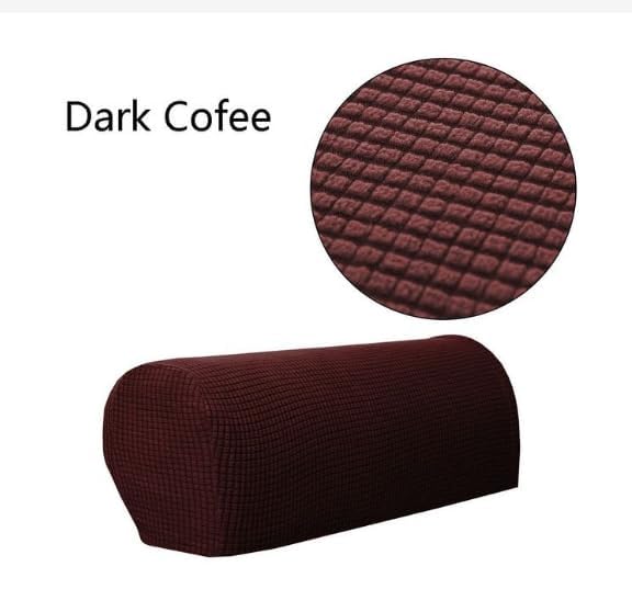 SXNING Stretch Armrest Covers Spandex Arm Covers for Chairs Couch Sofa Armchair Slipcovers for Recliner Sofa 2pcs (Dark Coffee)