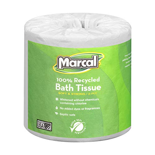 Marcal - Mrc6079 Toilet Paper 100% Recycled - 2 Ply White Bath Tissue, 336 Sheets Per Roll - 48 Rolls Per Case Green Seal Certified Toilet Paper 06079 #TOP1
