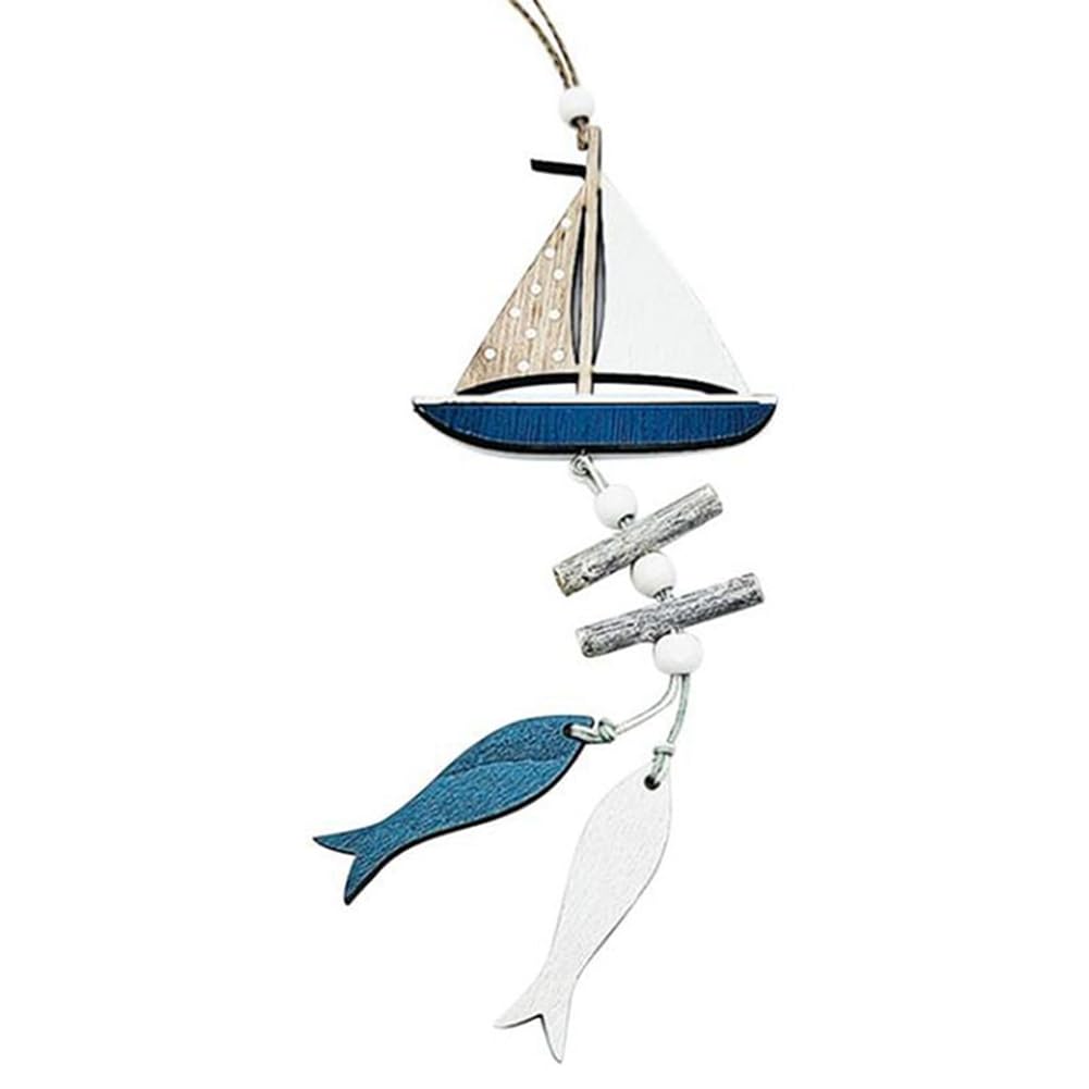 CTRLZS Marine Style Wooden Pendant Ocean Wind Crafts Small Fish Innovative Accessory Wall Hanging Decoration-B