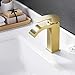 KES Bathroom Sink Faucet, Bathroom Faucet with Supply Lines, Single Handle Single Hole Faucet for Bathroom Sink, SUS304 Stainless Steel Brushed Gold, L3190ALF-BZ