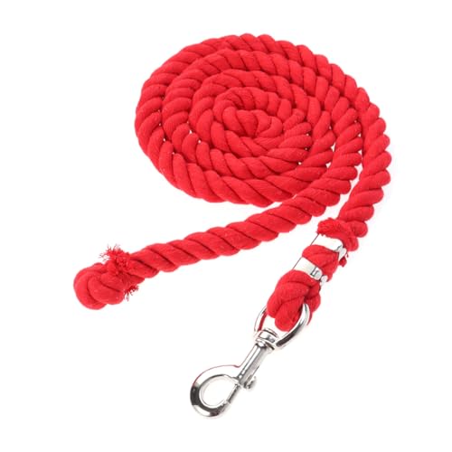 Longe pour cheval Hemobllo en coton rouge avec mousqueton de sécurité pour l'écurie