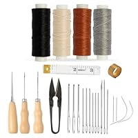 Kit De Couture Cuir 37 Pièces - Aiguilles, Fil Ciré, Poinçon Pour Réparer Chaussures, Sacs, Ceintures