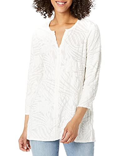 NIC+ZOE Women's Petite Make Waves Top, Milk White, PP
