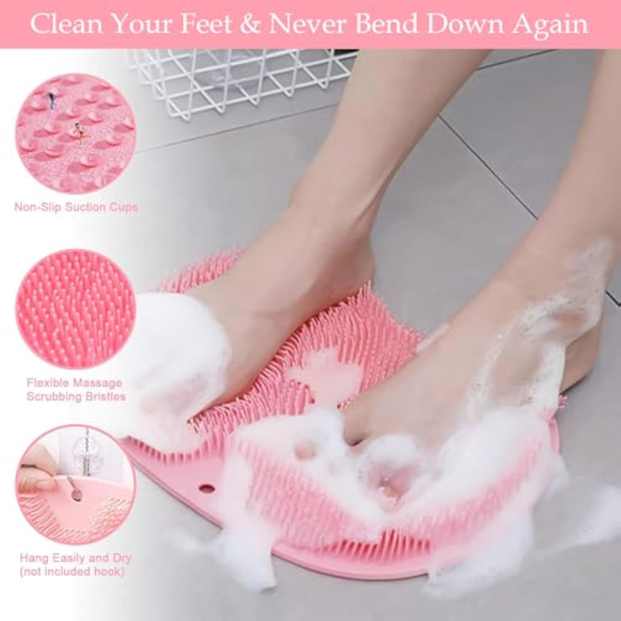 Bathroom Massager Mat, Soft Bristles for Gentle Massage