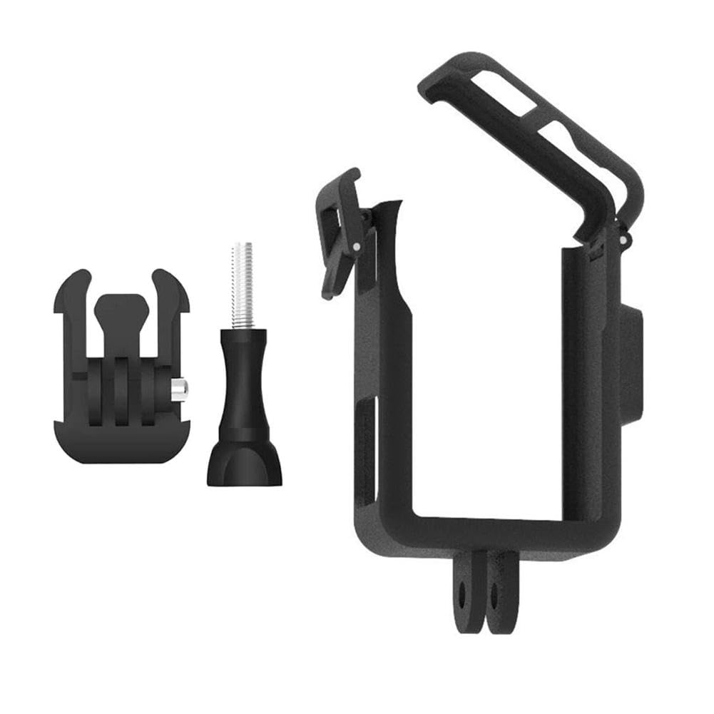 Multi-Angle Protective Case for DJI Osmo Action 3, Frame Housing Cage with Cold Shoe Mount to Connect Vlogging Video Light Microphone