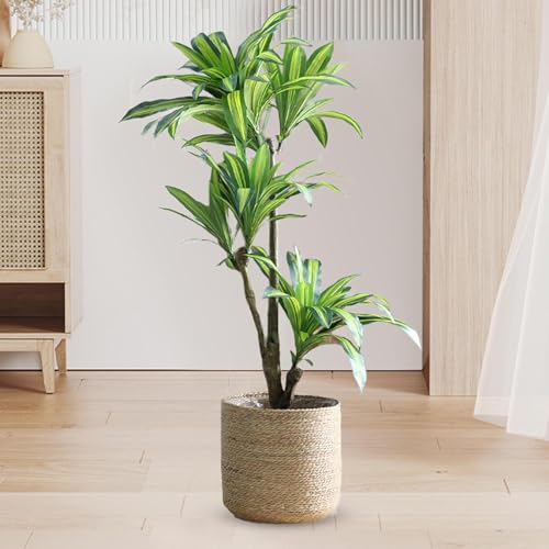 Cache pot rotin et panier de rangement tressé taille M pour plantes et linge