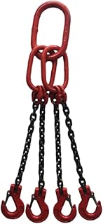 2本/4本吊り チェーンスリング 長さ0.5m スリングフックタイプ チェーンフック 吊りクランプ 吊りベルト チェーンブロック スリングチェーン 吊り具 使用荷重2t チェーン径6mm (4本吊り/0.5m)