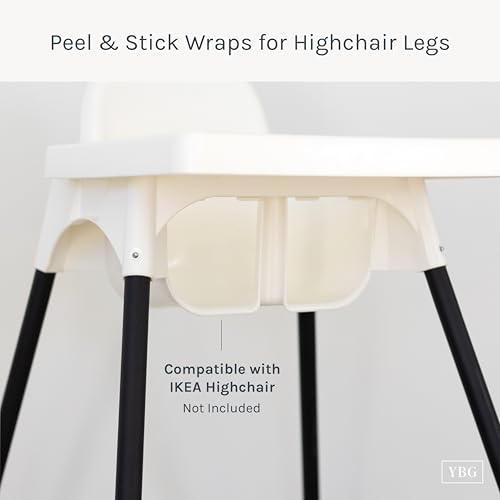 Image of Yeah Baby Goods Highchair Leg Wraps (Matte Black) - Compatible with The IKEA Antilop Highchair - Stylish IKEA High Chair Accessories w /Easy Self-Adhesive