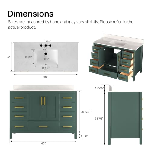 Image of DeerValley 48 inch Bathroom Vanity Set with Ceramic Top Sink