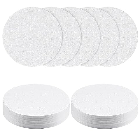HOTUT Okrągły papierowy filtr do kawy, 100 sztuk 64 mm filtrów papierowych do espresso, Naturalny papier filtracyjny filtry papierowe do kawy, do Aeropress -Biały