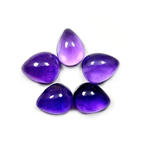 Cabochons améthyste naturelle poire Katela 25-35 carats pour atelier bijoux fait main, 5 pièces