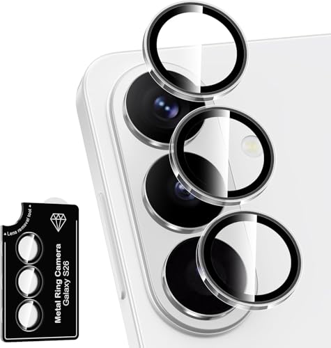 Image of Premium Camera Lens Protector Compatible For Samsung Galaxy S26 Ultra 5G (Silver) Camera Lens Protector - 9H Tempered Glass, Military-Grade Anti-Scratch, Case-Friendly, Easy Install Frame