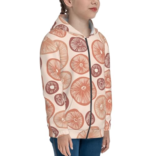 Mushrooms2 Kid Hoodies Boys Zip Up Sweatshirts Girls Pullover with Pocket4