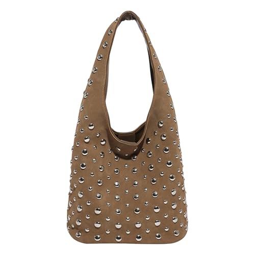 Imagen de Elegante bolso hobo con tachuelas Y2K Remaches Bolso tipo cubo para mujer