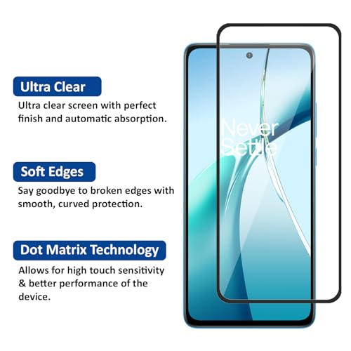 Image of AIBEX Tempered Glass for OnePlus Nord CE 4 Lite 5G | 9H Hardness | Anti-Glare & Anti-Fingerprint | Water Resistant | Edge-to-Edge Full Screen Protector | Bubble-Free Installation
