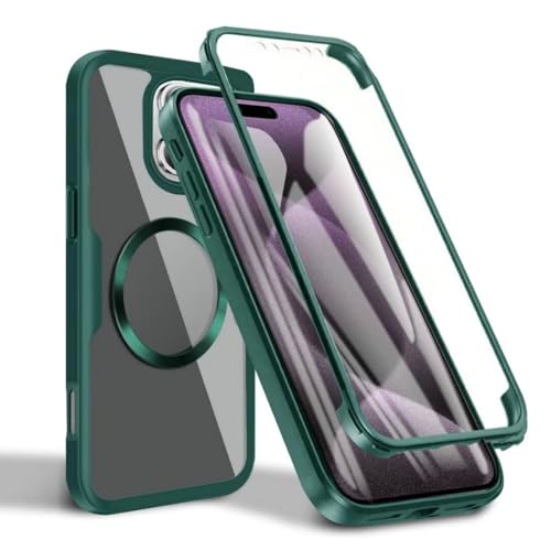 yanasuo Cover per iphone 11 Pro Max,[Compatibile con MagSafe] 360 Gradi Rugged Custodia,con Protezione per Lo Schermo,antiurto,resistente,Fronte Retro Doppia custodia Case-Verde