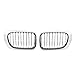 1 Pair Euro Style Front Kidney Grille Grill Chrome Compatible with BMW E46 325Ci 330Ci 3 Series 2DR 1999-2002, Single Slat