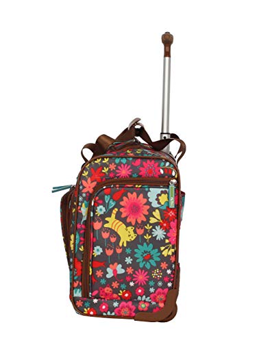 Lily Bloom Designer 15 Inch Carry On - Weekender Overnight Business Travel Luggage - Lightweight 2- Rolling Wheels Suitcase - Under Seat Rolling Bag for Women (Playful Garden Gray) - Thumbnail 6