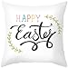 Lieson Fundas de almohada decorativas, 1 funda de almohada al aire libre de 18 x 18 45 x 45 cm, feliz, pasto de Pascua, cojines al aire libre, blanco, verde, poliéster