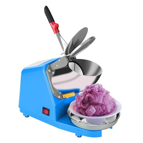 Machine à Glace Pilée Électrique en Acier Inoxydable - Broyeur à Glace, 300 W, 2 200 Tr/Min, avec Lame en Acier Inoxydable, pour Usage Domestique Et Professionnel,Blue