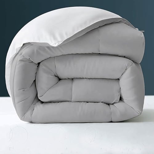 Image of Day Care - 500 GSM Hotel Quality-Down Alternative Reversible Comforter (90 inch x 100 inch Inches /228cm x 228cm) - Comforter Double Bed|White /Silver