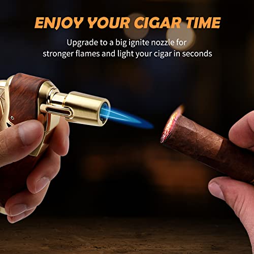 Fankai Torch Lighter,Cigar Lighter With Cigar Punch Set,Lighters For Smoking,Cooking Torch With Safe Lock,Refillable Kitchen Torch Lighter For Cooking,Bbq,Crème Brulee,Baking,Welding,Resin #TOP6