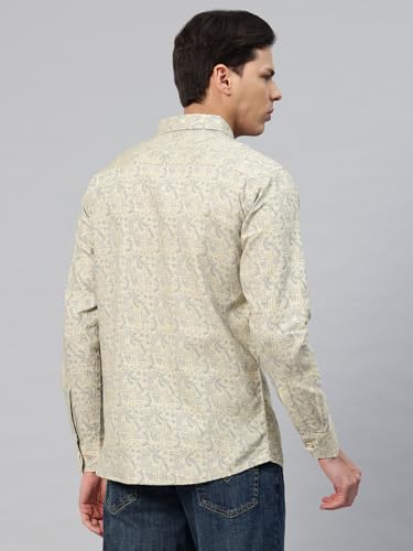 Image of Majestic Man Men's Stylish Floral Print Slim Fit Casual Shirt - Pure Cotton| Full Sleeve | Trendy & Comfortable