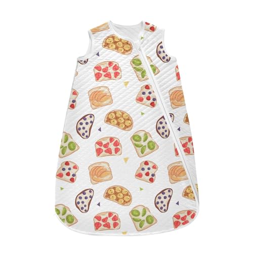 vvfelixl Sweet Toasts Baby Sleeping Bag Sleep Sack,Baby Wearable Blanket Sleep Suit for 0-6 Months