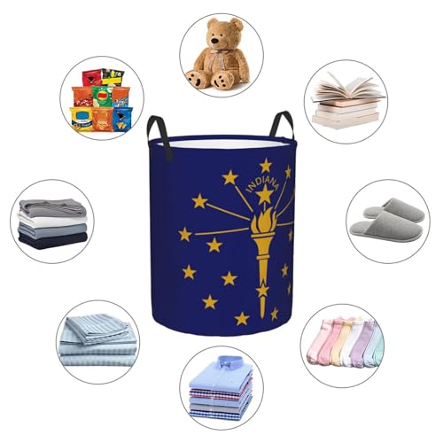 Panier à linge Indiana rond grand format avec poignées robustes