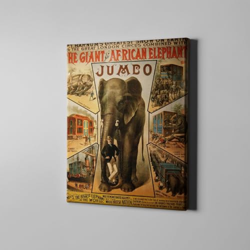Toile éléphant de cirque rétro taille M idéal pour chambre enfant - 2