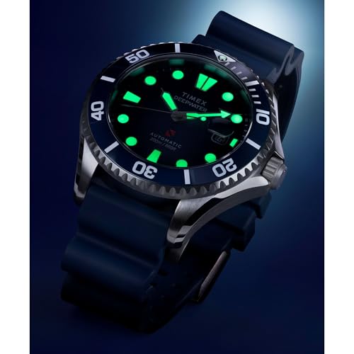 Image of TIMEX Deep Water Meridian Blue Round Dial Mechanical Automatic Men's Watch - TW2Y39900UJ