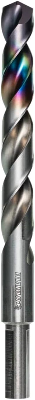Diablo Metal Demon Drill Bit with Thermal Shield Protective Coating for Mild, Hardened and Stainless Steel - 5.9" Length, 1/2" Dia., 3-Flats Shank - DMD12JB