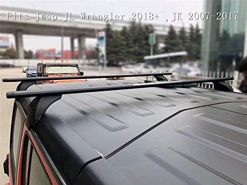 Lantsun Roof Rack Cross Bars Base Rails Cargo Bracket for Jeep JL Wrangler 2018+,JK 2007-2017 Luggage Carrier(2 Pieces)