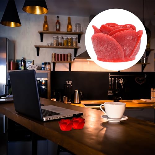 Lámpara de vela rosa LED roja para decoración del hogar 7