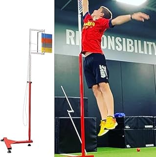 GaRcan Vertical Jump Tester Heavy Duty Volleyball Spike Trainer Machine, Stand Alone Jump Measurement Tester Training Aid Adjustable 4.6-9.2ft, Pra