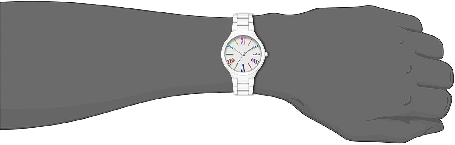 Letoff Women's Watch with Colorful Roman Numerals, Interchangeable Metal Strap (No Tools Needed), Water Resistant 100ft