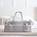 Lily Miles Baby Diaper Caddy - Organizer Tote for Infant Boy or Girl - Baby Shower Basket - Nursery Must Haves - Registry Favorites - Newborn Caddie Car Travel - Gray/Mint, Extra Large