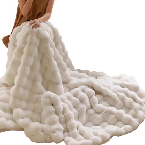 Genérico Manta de Tiro de Felpa, acogedora Manta de Cama difusa, Tono cálido y cómodo, Cubierta de lujos de Doble Capa, Calidez fácil de Limpiar, 62.99x39.37 Pulgadas para el sofá
