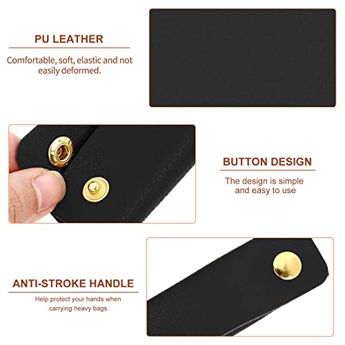 GORGECRAFT 2PCS Purse Handle Cover Wraps Black Wallet Leather Handle Protector Strap Covers for Handbags Craft Strap Making Supplies - Image 3