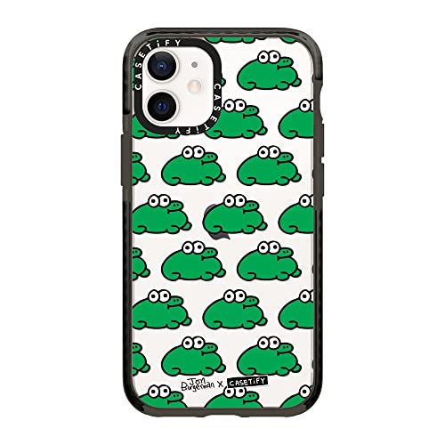 CASETiFY �C���p�N�g�P�[�X iPhone 12 Mini - Froggies By Jon Burgerman - �N���A �u���b�N